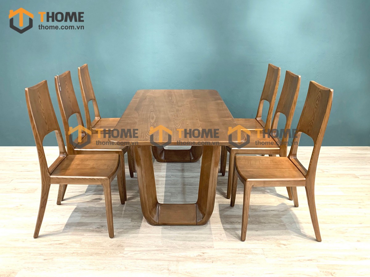 Bộ Bàn Ăn Luxury 6 Ghế (Nhiều Mẫu Ghế) Gỗ Sồi Tự Nhiên BBA6-33SN