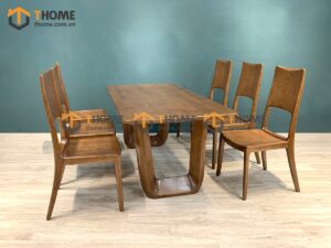 Bộ Bàn Ăn Luxury 6 Ghế (Nhiều Mẫu Ghế) Gỗ Sồi Tự Nhiên BBA6-33SN