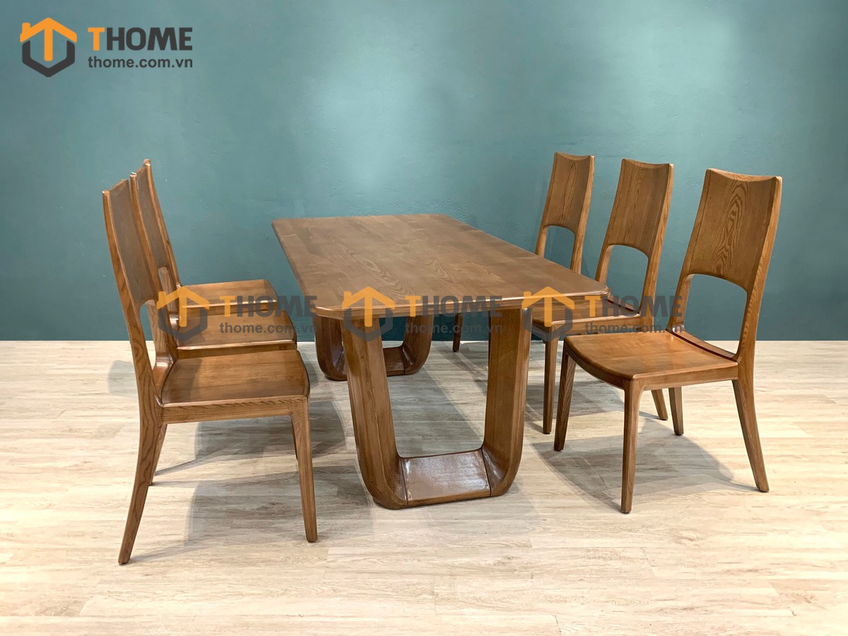 Bộ Bàn Ăn Luxury 6 Ghế (Nhiều Mẫu Ghế) Gỗ Sồi Tự Nhiên BBA6-33SN