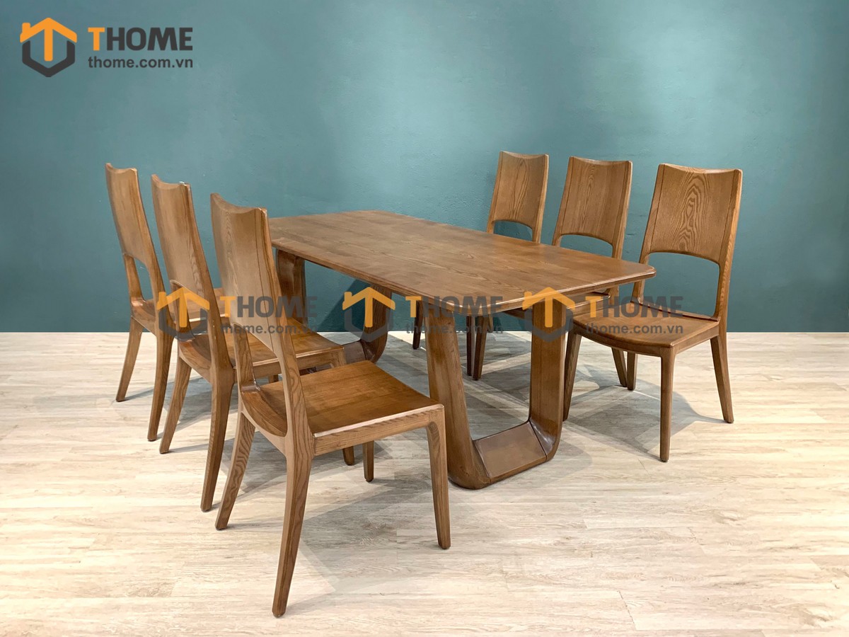 Bộ Bàn Ăn Luxury 6 Ghế (Nhiều Mẫu Ghế) Gỗ Sồi Tự Nhiên BBA6-33SN