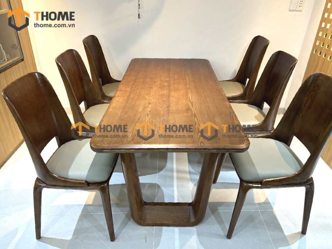 Bộ Bàn Ăn Luxury 6 Ghế (Nhiều Mẫu Ghế) Gỗ Sồi Tự Nhiên BBA6-33SN