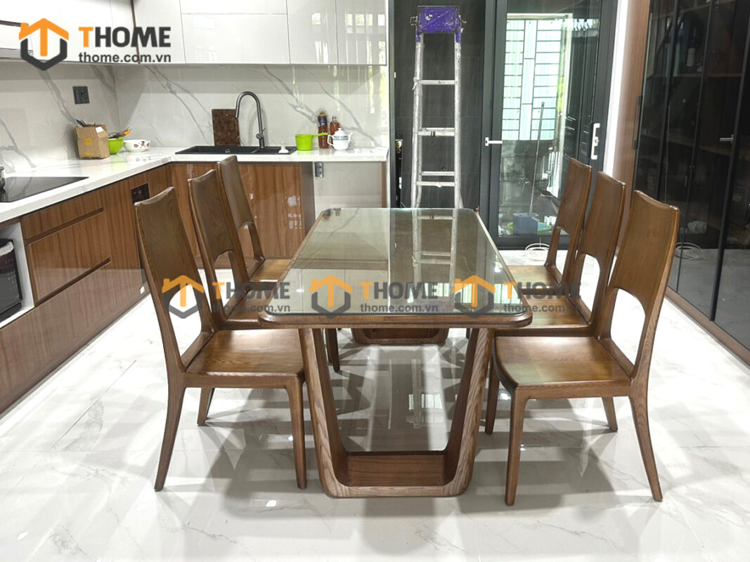 Bộ Bàn Ăn Luxury 6 Ghế (Nhiều Mẫu Ghế) Gỗ Sồi Tự Nhiên BBA6-33SN