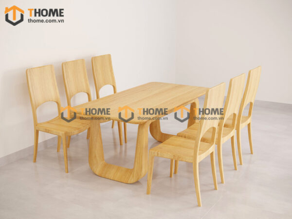 Bộ Bàn Ăn Luxury 6 Ghế (Nhiều Mẫu Ghế) Gỗ Sồi Tự Nhiên BBA6-32SN