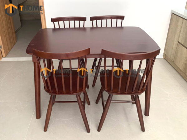 Bộ bàn ăn Mango 4 ghế (nhiều mẫu ghế) màu óc chó BBA4-02CS