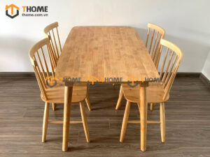 Bộ bàn ăn Mango 4 ghế (nhiều mẫu ghế) màu tự nhiên BBA4-01CS
