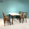 Bộ Bàn Ăn Mặt Đá Capri 6 Ghế (Nhiều Mẫu Ghế) Gỗ Sồi Tự Nhiên BBA6-06SN