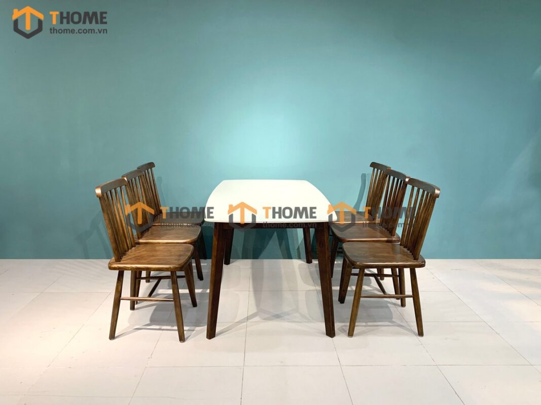Bộ Bàn Ăn Mặt Đá Capri 6 Ghế (Nhiều Mẫu Ghế) Gỗ Sồi Tự Nhiên BBA6-06SN