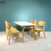 Bộ Bàn Ăn Mặt Đá Capri 6 Ghế (Nhiều Mẫu Ghế) Gỗ Sồi Tự Nhiên BBA6-05SN