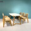 Bộ Bàn Ăn Mặt Đá Chân M 6 Ghế (Nhiều Mẫu Ghế) Gỗ Sồi Tự Nhiên BBA6-07SN