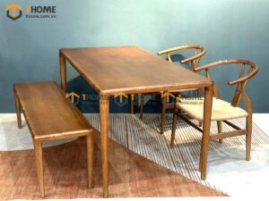 Bộ Bàn Ăn Neva 4 Ghế (Nhiều Mẫu Ghế) Gỗ Sồi Tự Nhiên BBA4-14SN
