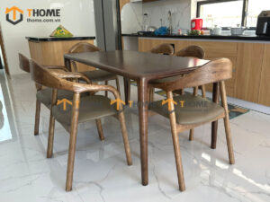 Bộ Bàn Ăn Neva 6 Ghế (Nhiều Mẫu Ghế) Gỗ Sồi Tự Nhiên BBA6-14SN