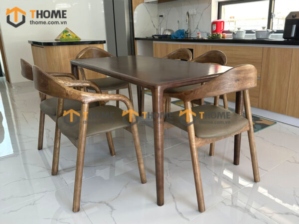 Bộ Bàn Ăn Neva 6 Ghế (Nhiều Mẫu Ghế) Gỗ Sồi Tự Nhiên BBA6-14SN