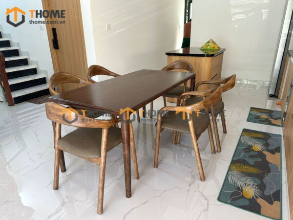 Bộ Bàn Ăn Neva 6 Ghế (Nhiều Mẫu Ghế) Gỗ Sồi Tự Nhiên BBA6-14SN