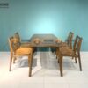 Bộ Bàn Ăn Nikko 4 Ghế (Nhiều Mẫu Ghế) Gỗ Sồi Tự Nhiên BBA4-18SN