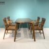 Bộ Bàn Ăn Nikko 4 Ghế (Nhiều Mẫu Ghế) Gỗ Sồi Tự Nhiên BBA4-18SN