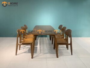 Bộ Bàn Ăn Nikko 6 Ghế (Nhiều Mẫu Ghế) Gỗ Sồi Tự Nhiên BBA6-19SN