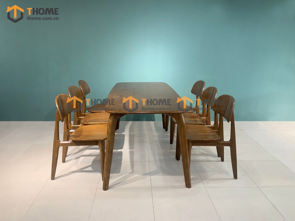 Bộ Bàn Ăn Nikko 6 Ghế (Nhiều Mẫu Ghế) Gỗ Sồi Tự Nhiên BBA6-19SN