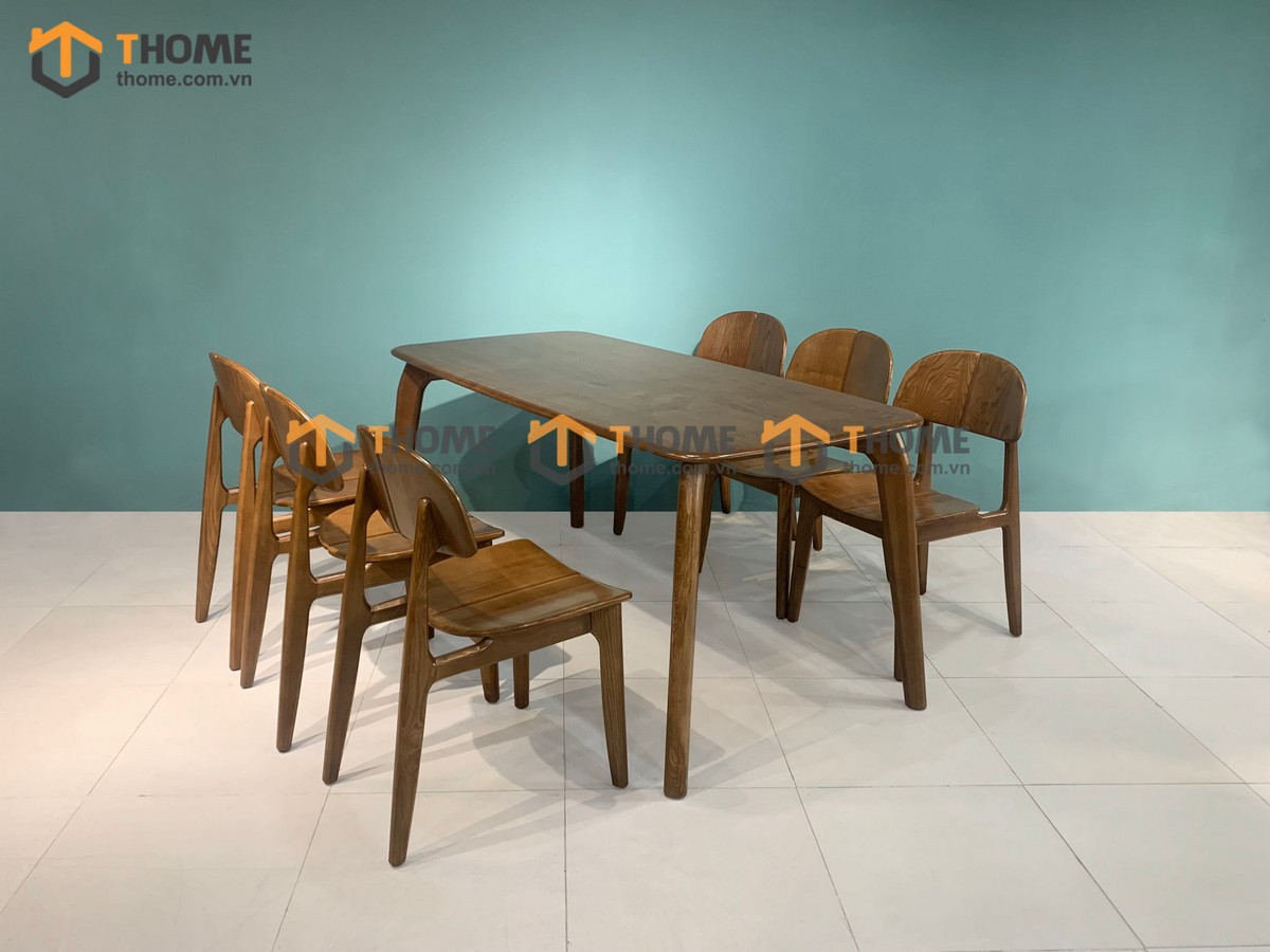 Bộ Bàn Ăn Nikko 6 Ghế (Nhiều Mẫu Ghế) Gỗ Sồi Tự Nhiên BBA6-19SN