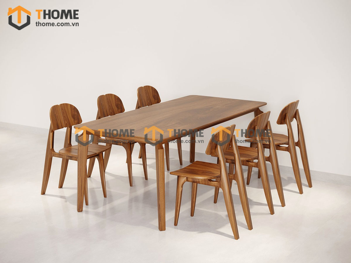 Bộ Bàn Ăn OP 6 Ghế (Nhiều Mẫu Ghế) Gỗ Sồi Tự Nhiên BBA6-12SN