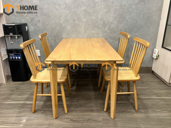 Bộ Bàn Ăn OP 6 Ghế (Nhiều Mẫu Ghế) Gỗ Sồi Tự Nhiên BBA6-11SN