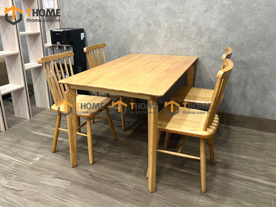 Bộ Bàn Ăn OP 6 Ghế (Nhiều Mẫu Ghế) Gỗ Sồi Tự Nhiên BBA6-11SN