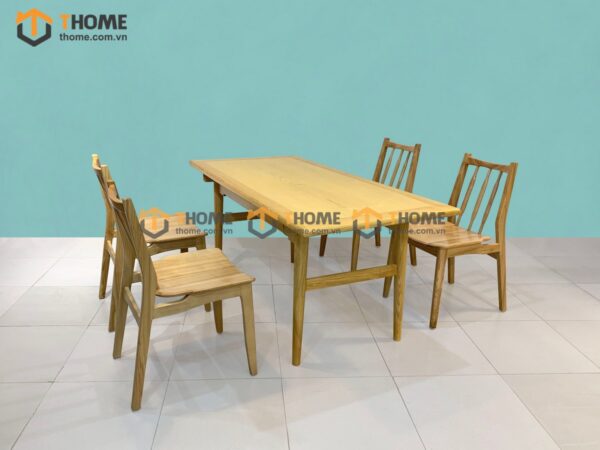 Bộ Bàn Ăn Titan 4 Ghế (Nhiều Mẫu Ghế) Gỗ Sồi Tự Nhiên BBA4-15SN