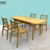 Bộ Bàn Ăn Titan 4 Ghế (Nhiều Mẫu Ghế) Gỗ Sồi Tự Nhiên BBA4-15SN