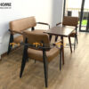 Bàn Ghế Cafe Sofa Nappa Chân Sắt BGCF-01SOFASAT