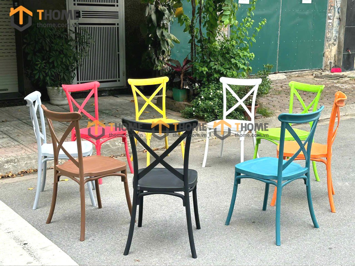 Bàn Ghế Cafe Nhựa Nhập Khẩu Kiểu 01 BGCF-01NHUA