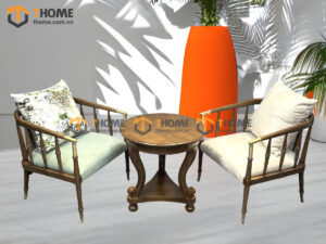 Bàn Ghế Cafe Sofa Beauty Gỗ Sồi Tự Nhiên BGCF-12SOFA