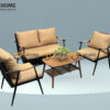 Bàn Ghế Cafe Sofa Chân Tiện Sắt Không Gỉ BGCF-14SOFA