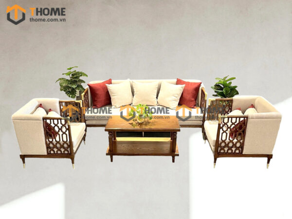 Bàn Ghế Cafe Sofa Chawoo Gỗ Sồi Tự Nhiên BGCF-10SOFA