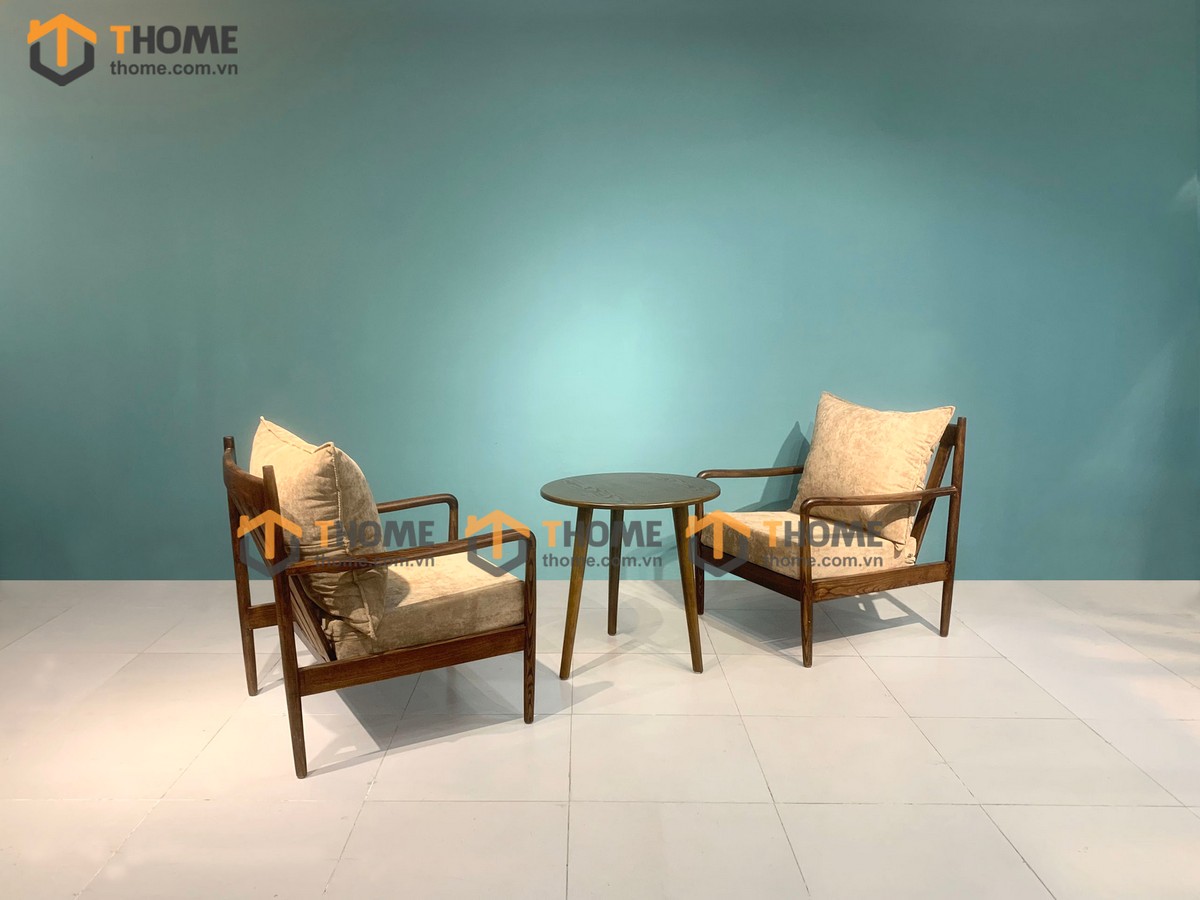 Bàn Ghế Cafe Sofa Daisy Gỗ Sồi Tự Nhiên BGCF-04SOFA