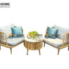 Bàn Ghế Cafe Sofa Tay Z Gỗ Sồi Tự Nhiên BGCF-05SOFA