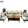 Bàn Ghế Cafe Sofa Tay Z Gỗ Sồi Tự Nhiên BGCF-05SOFA