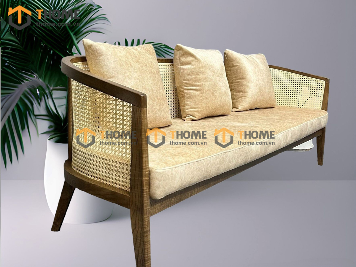 Bàn Ghế Cafe Sofa Harvey Gỗ Sồi Tự Nhiên BGCF-09SOFA