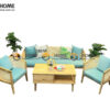 Bàn Ghế Cafe Sofa Harvey Gỗ Sồi Tự Nhiên BGCF-09SOFA