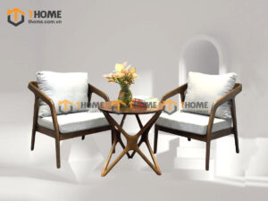 Bàn Ghế Cafe Sofa Katakana Gỗ Sồi Tự Nhiên BGCF-07SOFA