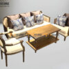 Bàn Ghế Cafe Sofa Knees Gỗ Sồi Tự Nhiên BGCF-11SOFA