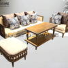 Bàn Ghế Cafe Sofa Knees Gỗ Sồi Tự Nhiên BGCF-11SOFA