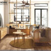 Bàn Ghế Cafe Sofa Sonet Gỗ Sồi Tự Nhiên BGCF-13SOFA