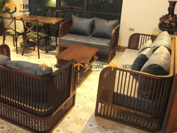 Bàn Ghế Cafe Sofa Sonet Gỗ Sồi Tự Nhiên BGCF-13SOFA