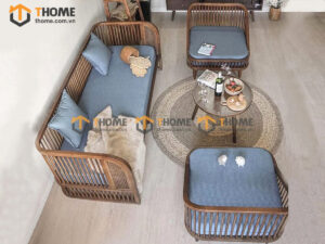 Bàn Ghế Cafe Sofa Sonet Gỗ Sồi Tự Nhiên BGCF-13SOFA