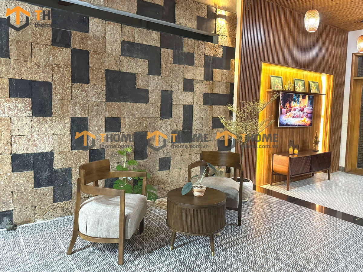 Bàn Ghế Cafe Sofa Starbuck Có Tay Gỗ Sồi Tự Nhiên BGCF-18SOFA