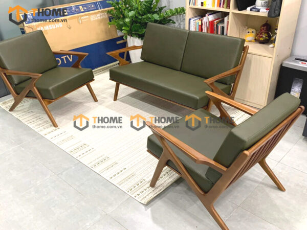 Bàn Ghế Cafe Sofa Tay Z Gỗ Sồi Tự Nhiên BGCF-06SOFA