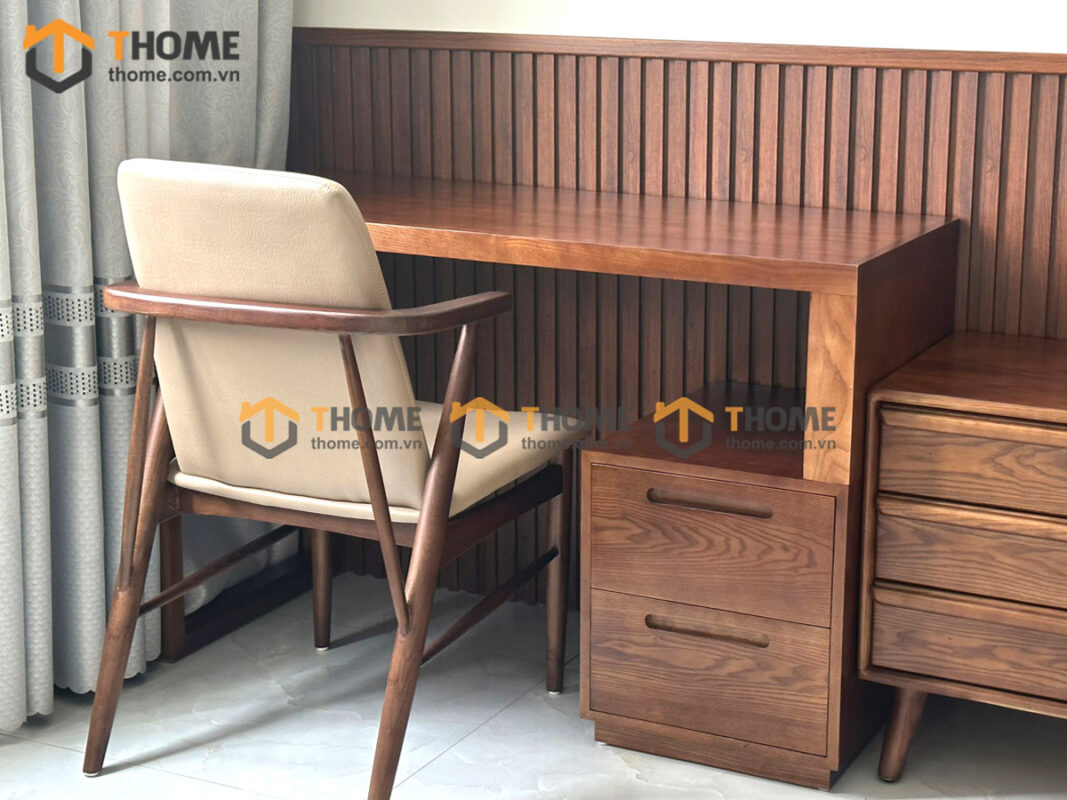 Bàn Làm Việc Gỗ Sồi Tự Nhiên Casa 2 Hộc Kéo BLV1T-11SN