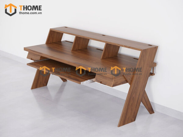 Bàn Làm Việc Góc Gỗ Sồi Tự Nhiên Chân Chéo 2 Hộc Kéo BLV1T-23SN