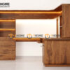 Bàn Làm Việc Gỗ Sồi Tự Nhiên Nova Kết Hợp Kệ Sách BLV2T-05SN
