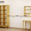 Bàn Làm Việc Gỗ Sồi Tự Nhiên OP Kết Hợp Kệ Sách Treo Tường BLV2T-07SN