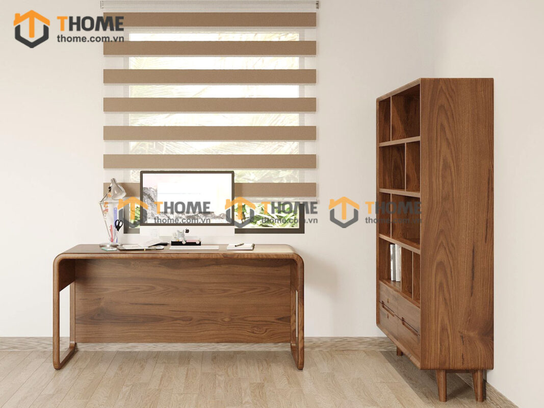 Bàn Làm Việc Góc Gỗ Sồi Tự Nhiên Nova Không Hộc Kéo BLV1T-21SN